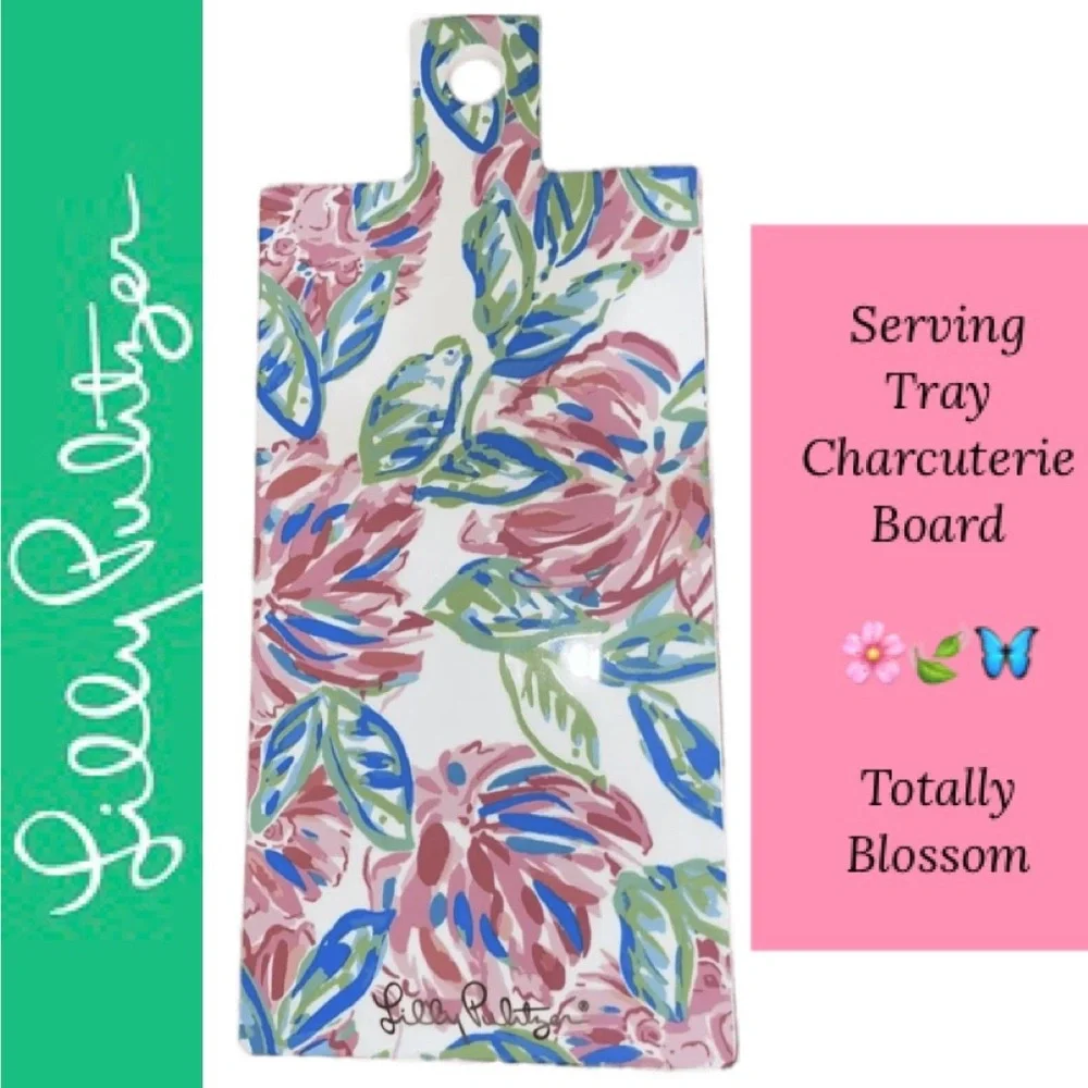 Serving Tray Charcuterie Board Lilly Pulitzer Totally Blossom Floral Serve Wear